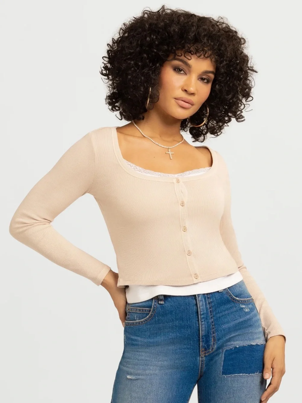 Jessica Simpson Women's Manuela Layered Look Top - Picture 4 of 4